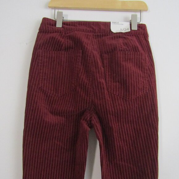 Indigo Rein Corduroy Skinny Jeans 24 Burgundy Red Casual Fall Cozy - Picture 5 of 11